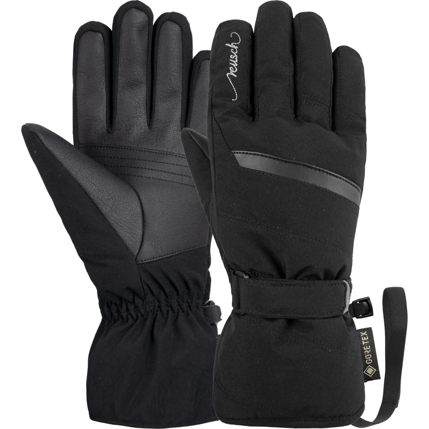 Reusch Sandy, guantes de esquí, mujer, negro/plata