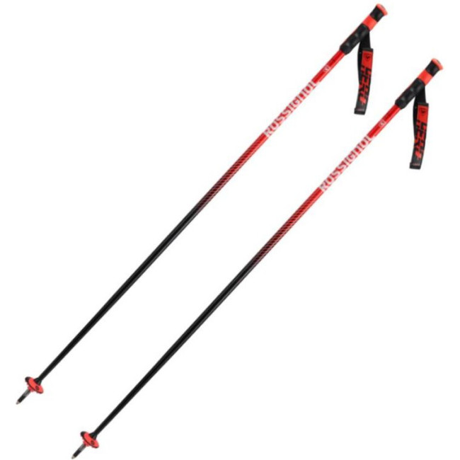 Rossignol Hero SL, bastones de esquí, plata/rojo