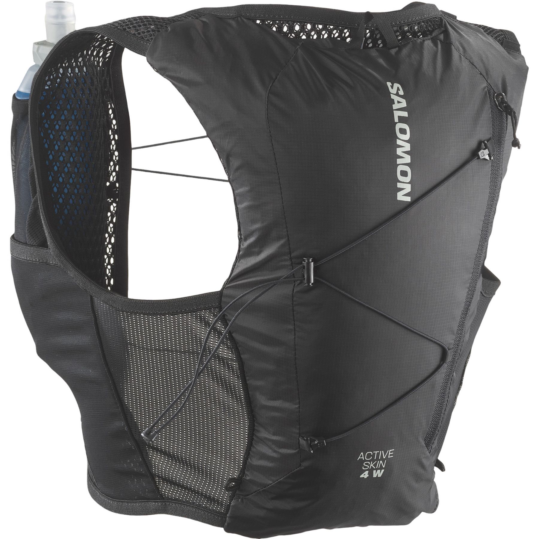 Salomon ACTIVE SKIN 4, chaleco de running, mujer, negro/plata