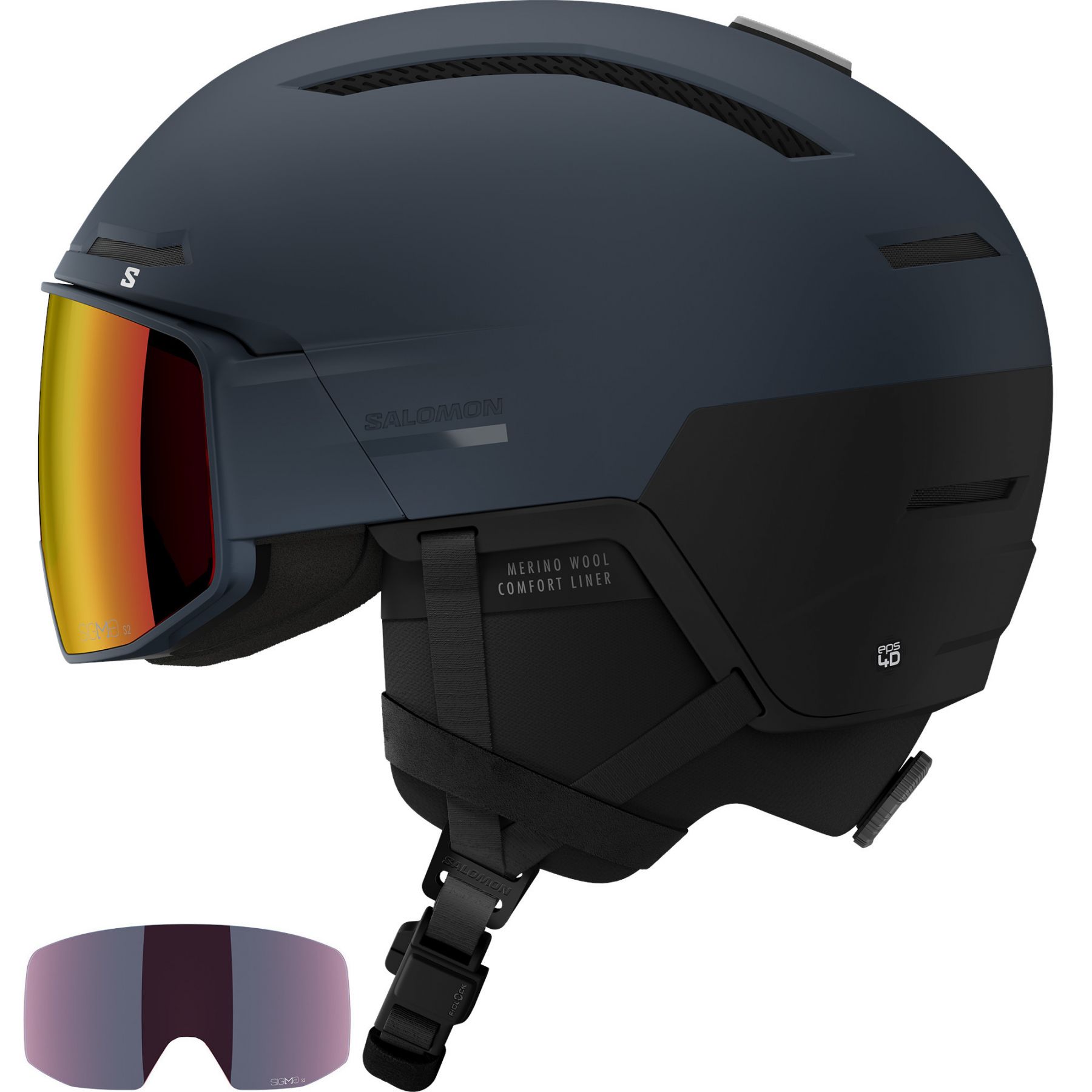 Salomon Driver Prime Sigma Plus, casco de esquí con visera, azul marino
