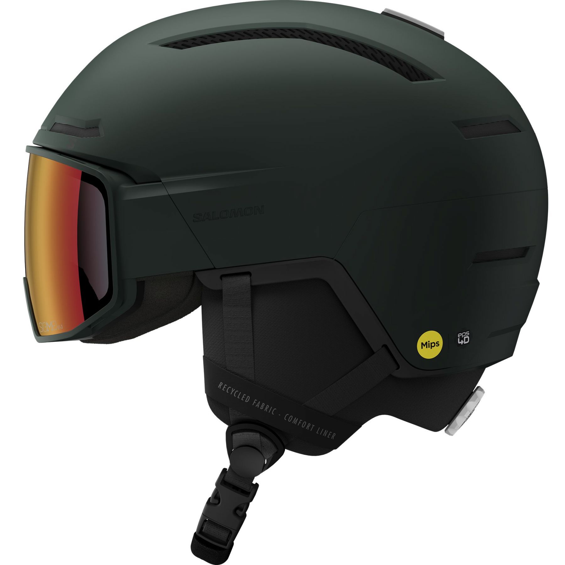 Salomon Driver Pro Sigphoto MIPS, casco de esquí con visera, verde oscuro