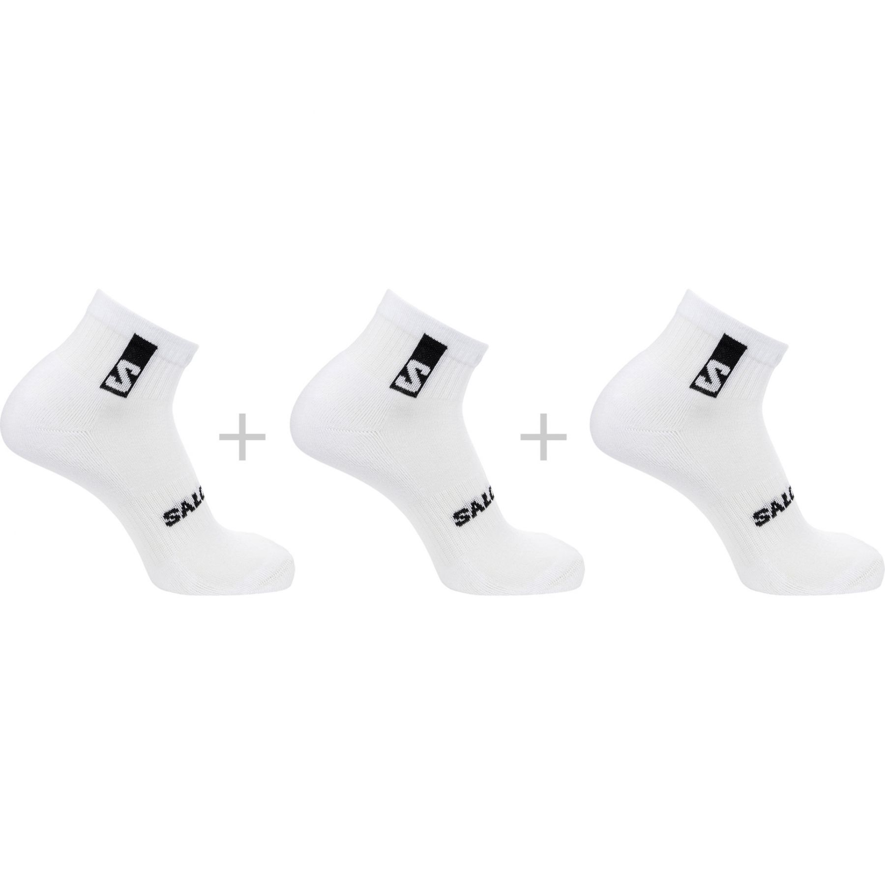 Salomon Everyday Ankle 3-Pack, calcetines de correr, blanco