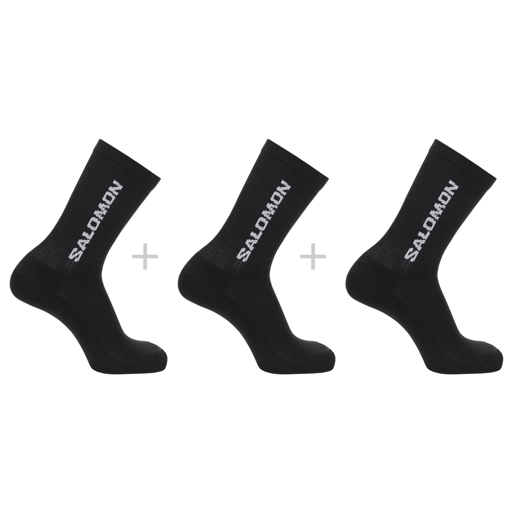 Salomon Everyday Crew, calcetines, 3-pack, negro