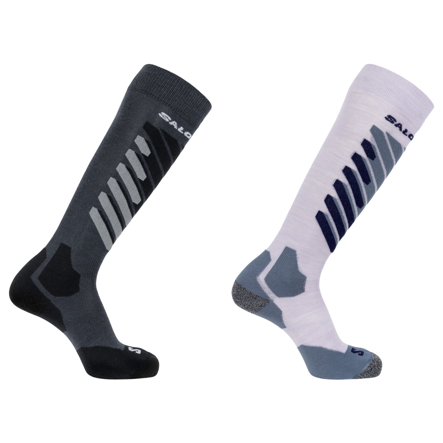 Salomon S/Access, calcetines de esquí, pack de 2, gris/blanco