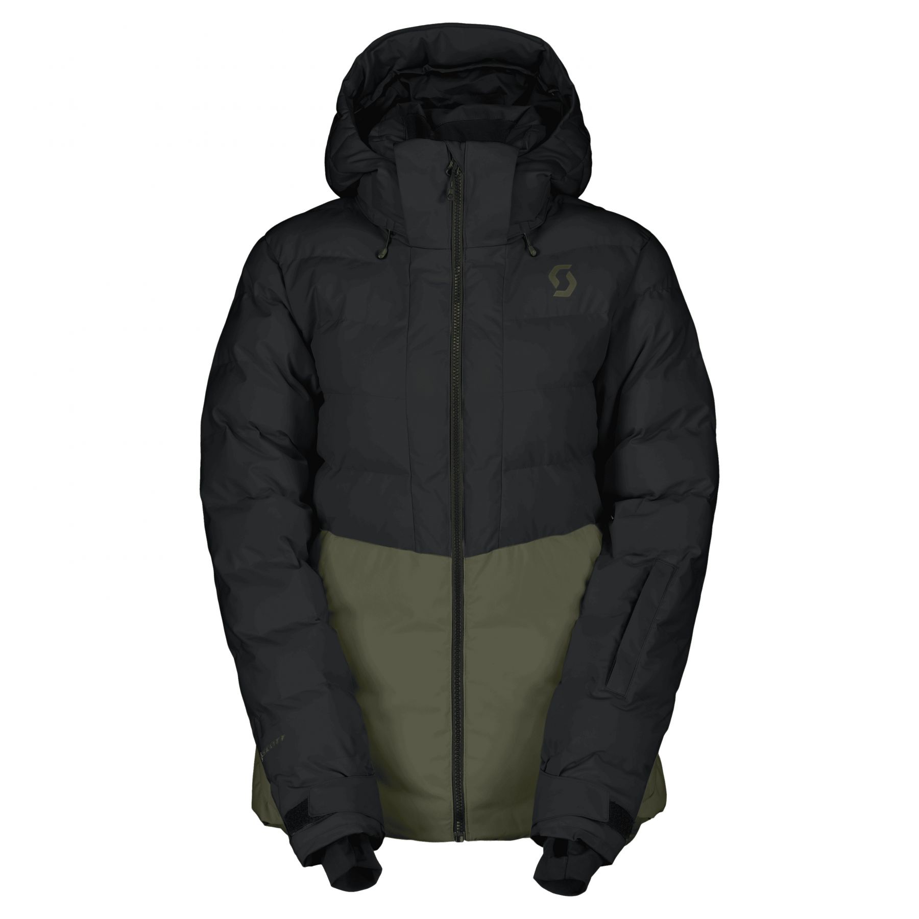 Scott Ultimate Warm, chaqueta de pluma de fibra, mujer, verde oscuro/negro