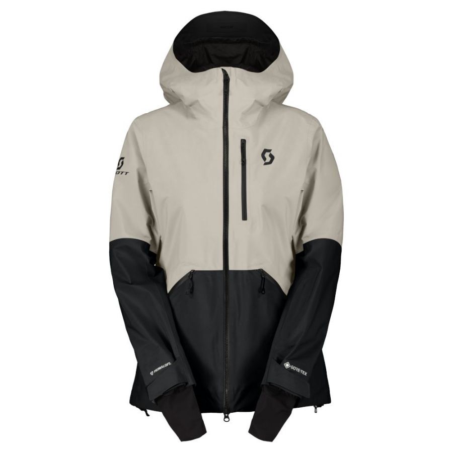 Scott Vertic GTX 2L PL, chaqueta hardshell, mujer, blanco roto/negro