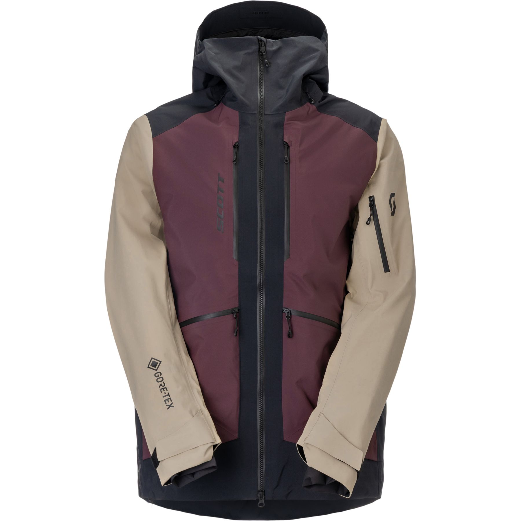 Scott Vertic GTX 3L, chaqueta hardshell, hombre, burdeos/beige