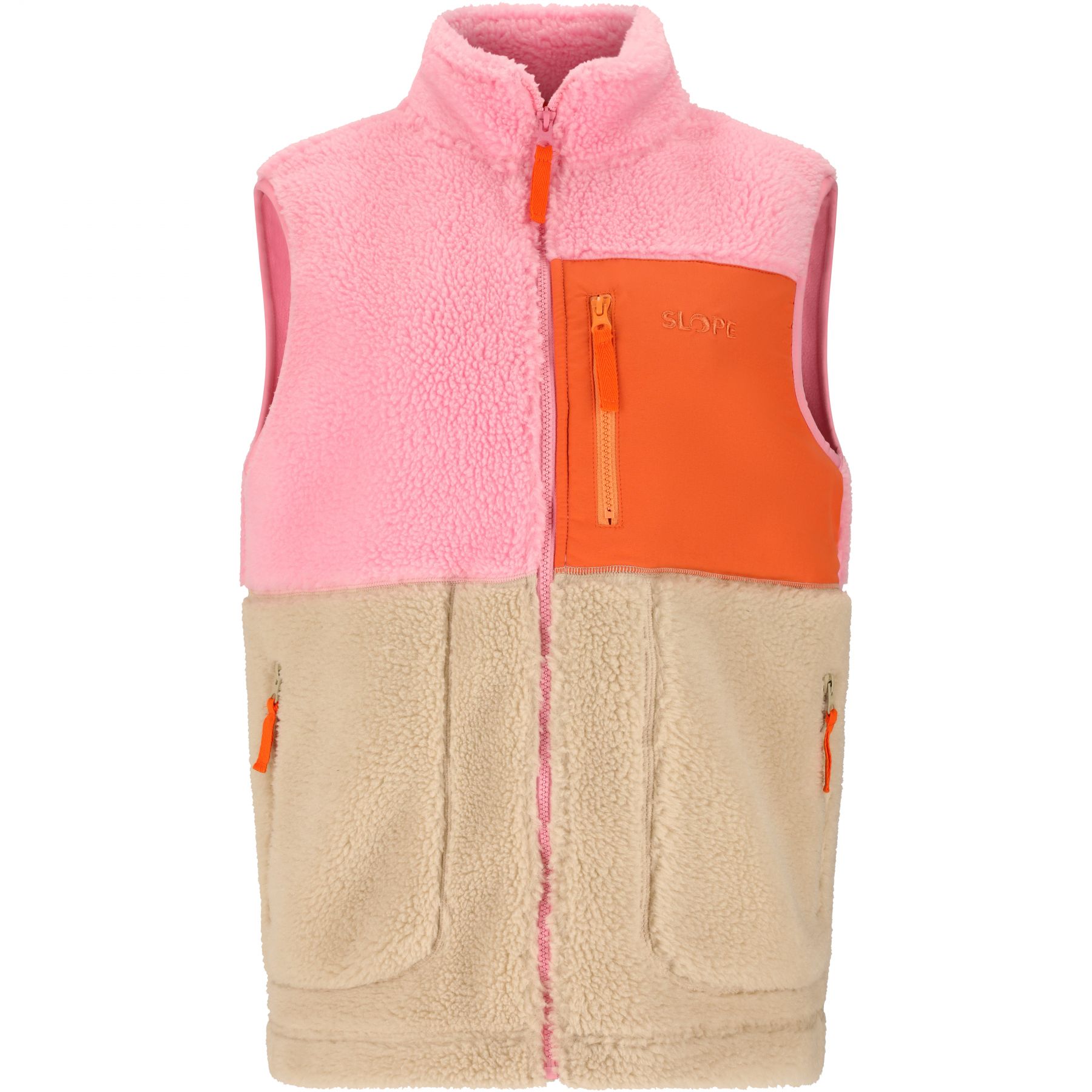 SLOPE Katau Teddy, chaleco polar, mujer, prism pink