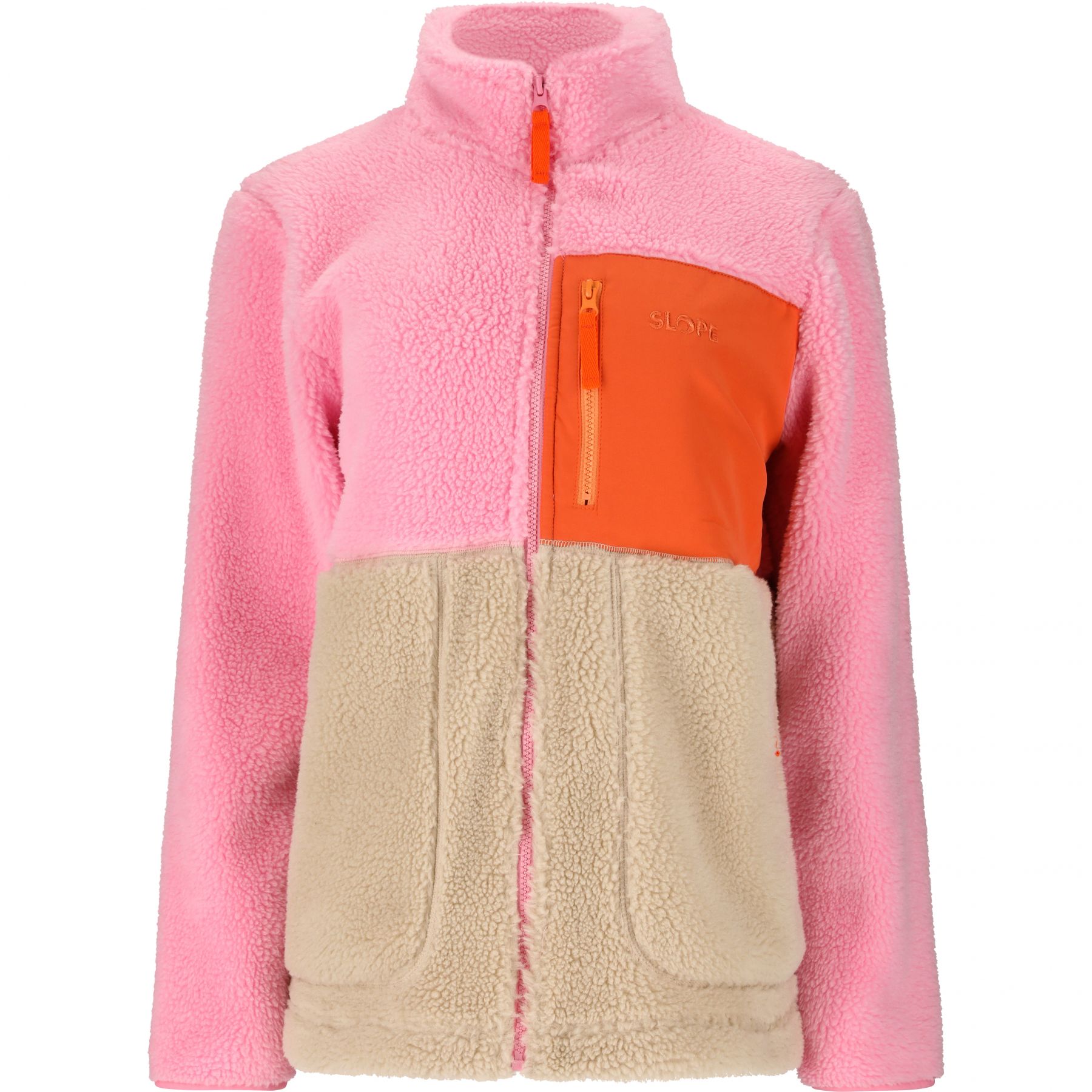 SLOPE Katau Teddy, chaqueta de forro polar mujer, prism pink