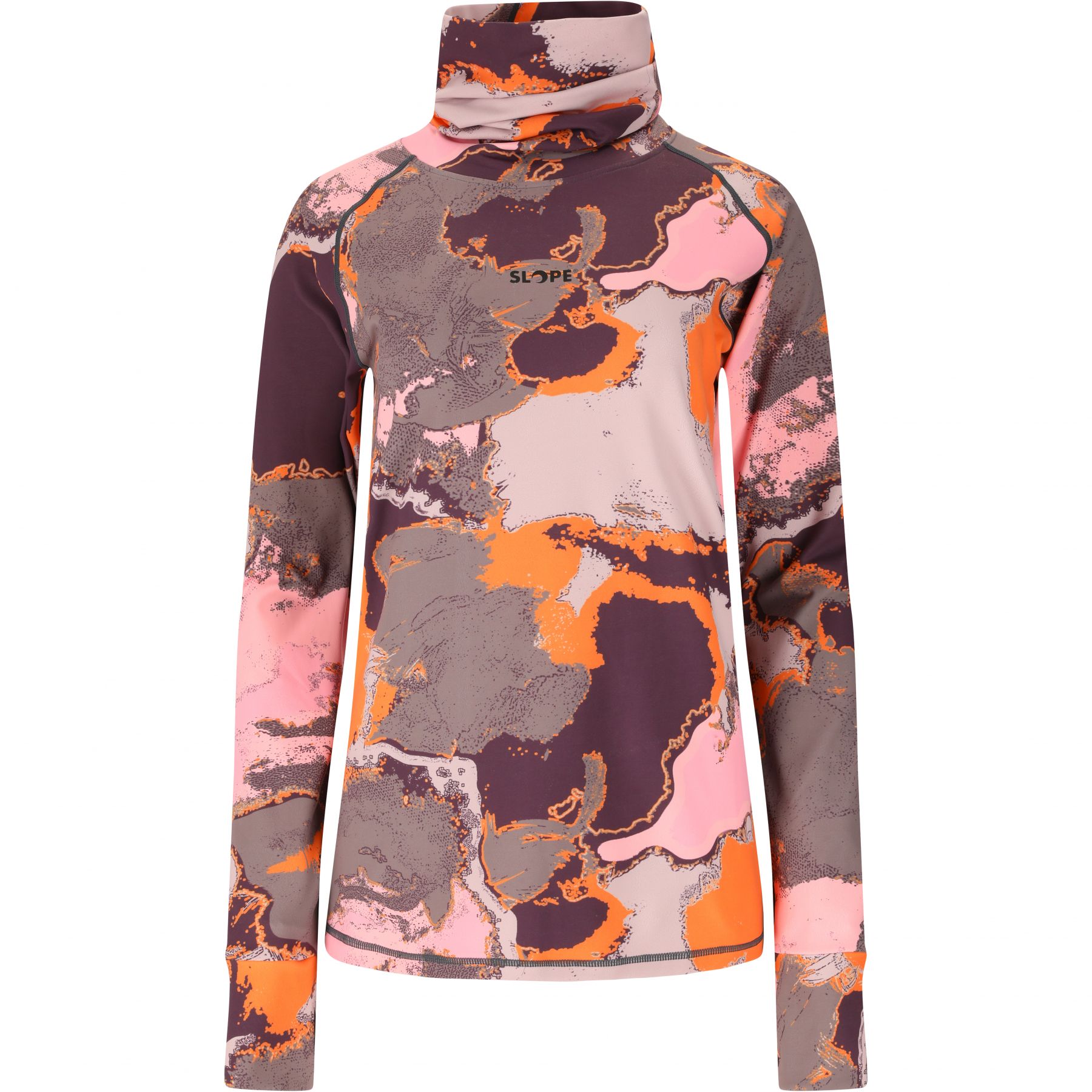 SLOPE Nyland AOP high neck midlayer, mujer, sweet grape
