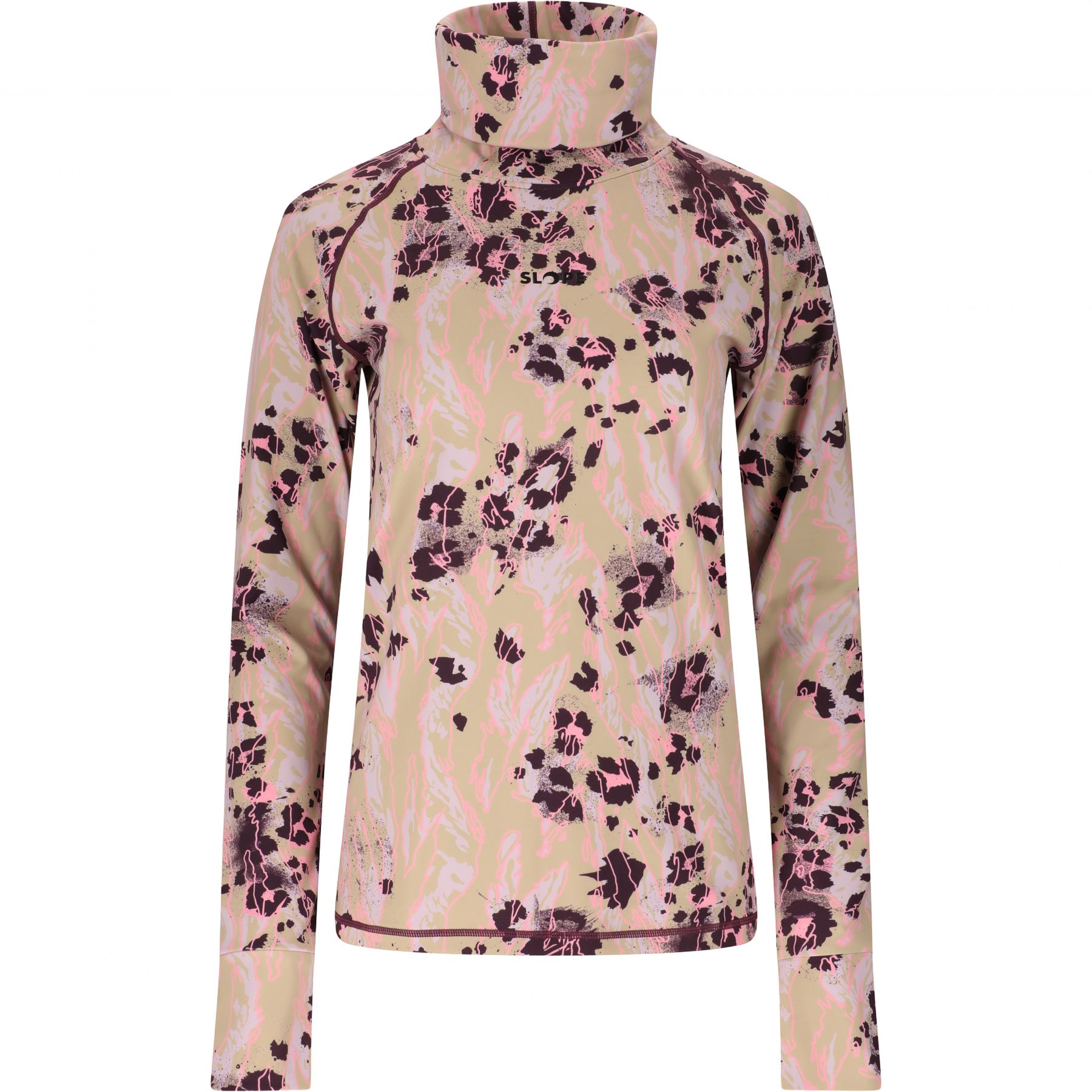 SLOPE Nyland AOP suéter de cuello alto intermedio, mujer, feather gray