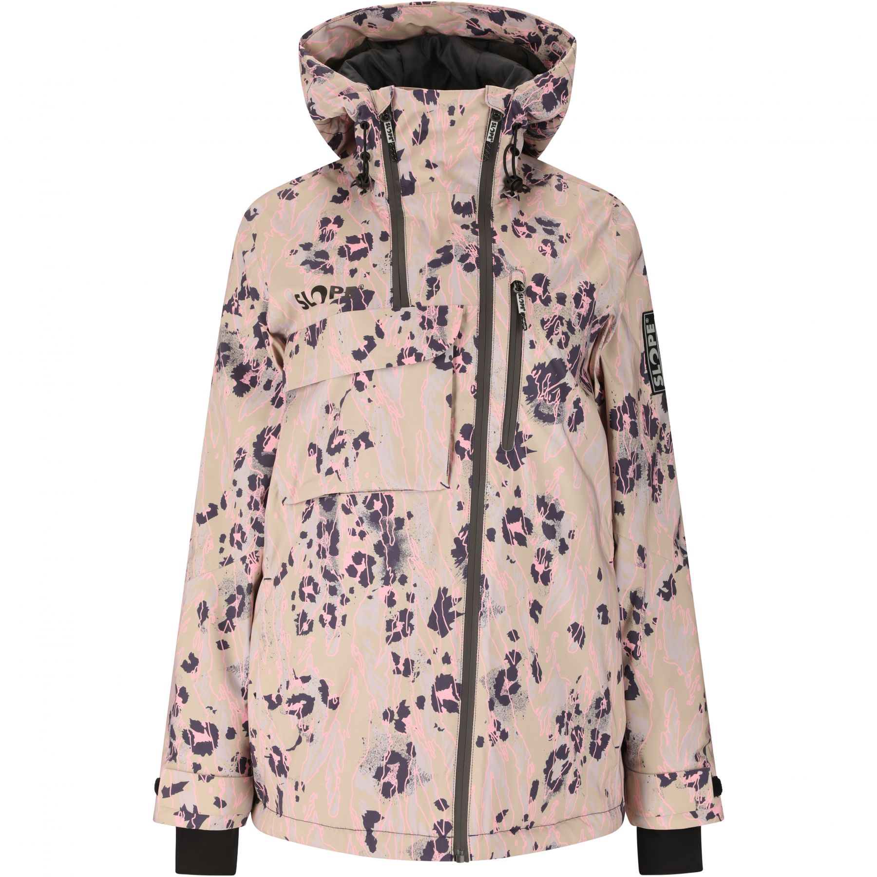 SLOPE Zuko AOP, chaqueta de esquí, mujer, feather gray