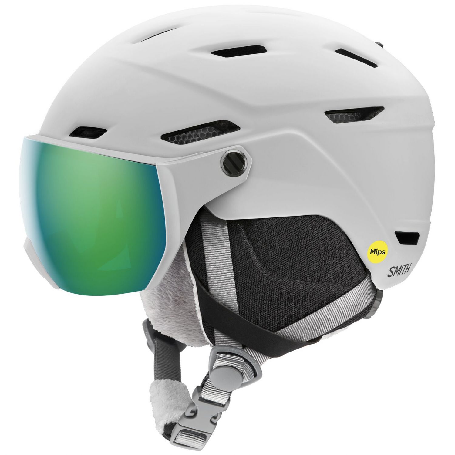 Smith Survey MIPS, casco de esquí con visera, junior, blanco