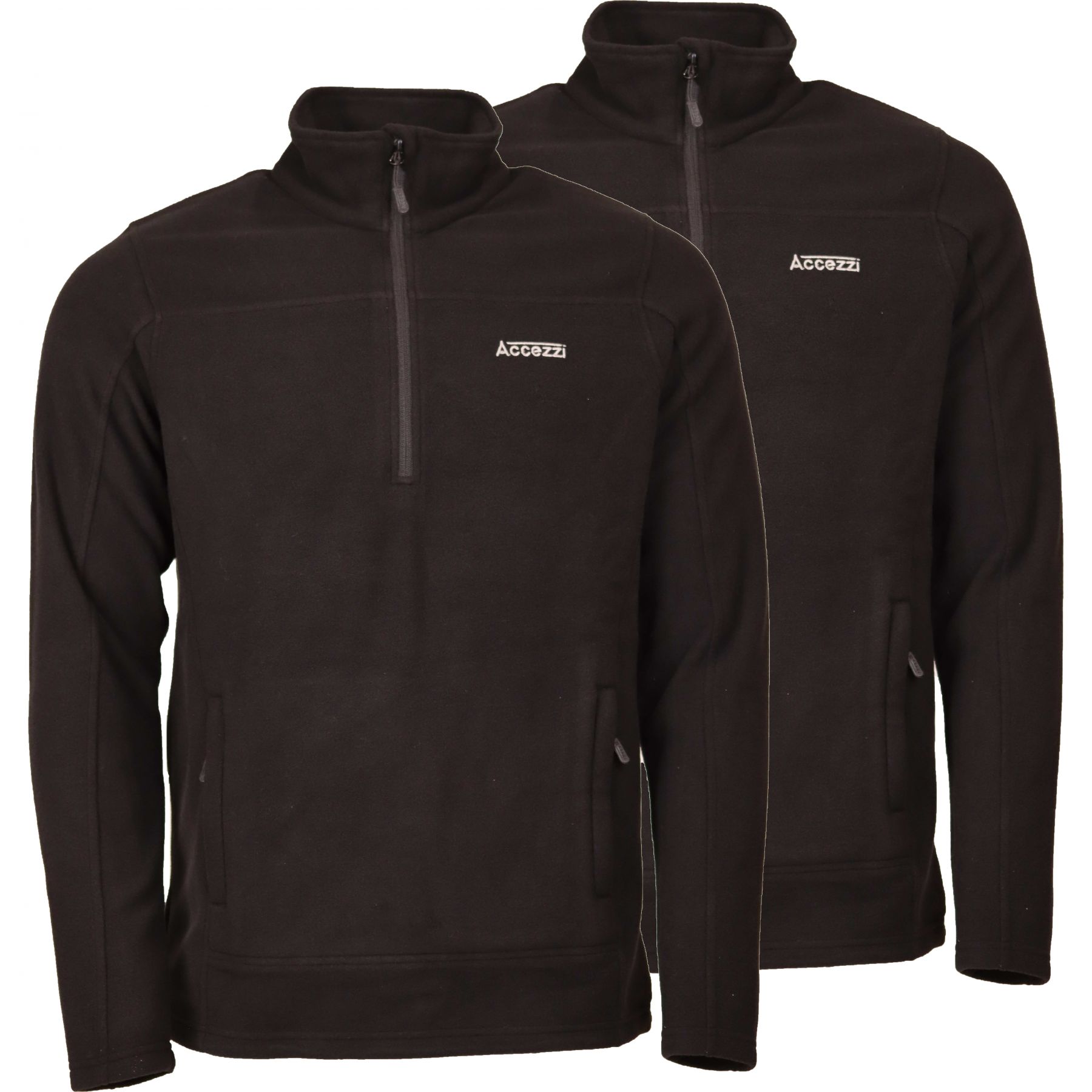 Sudadera polar Accezzi, hombre, negra, 2 unidades