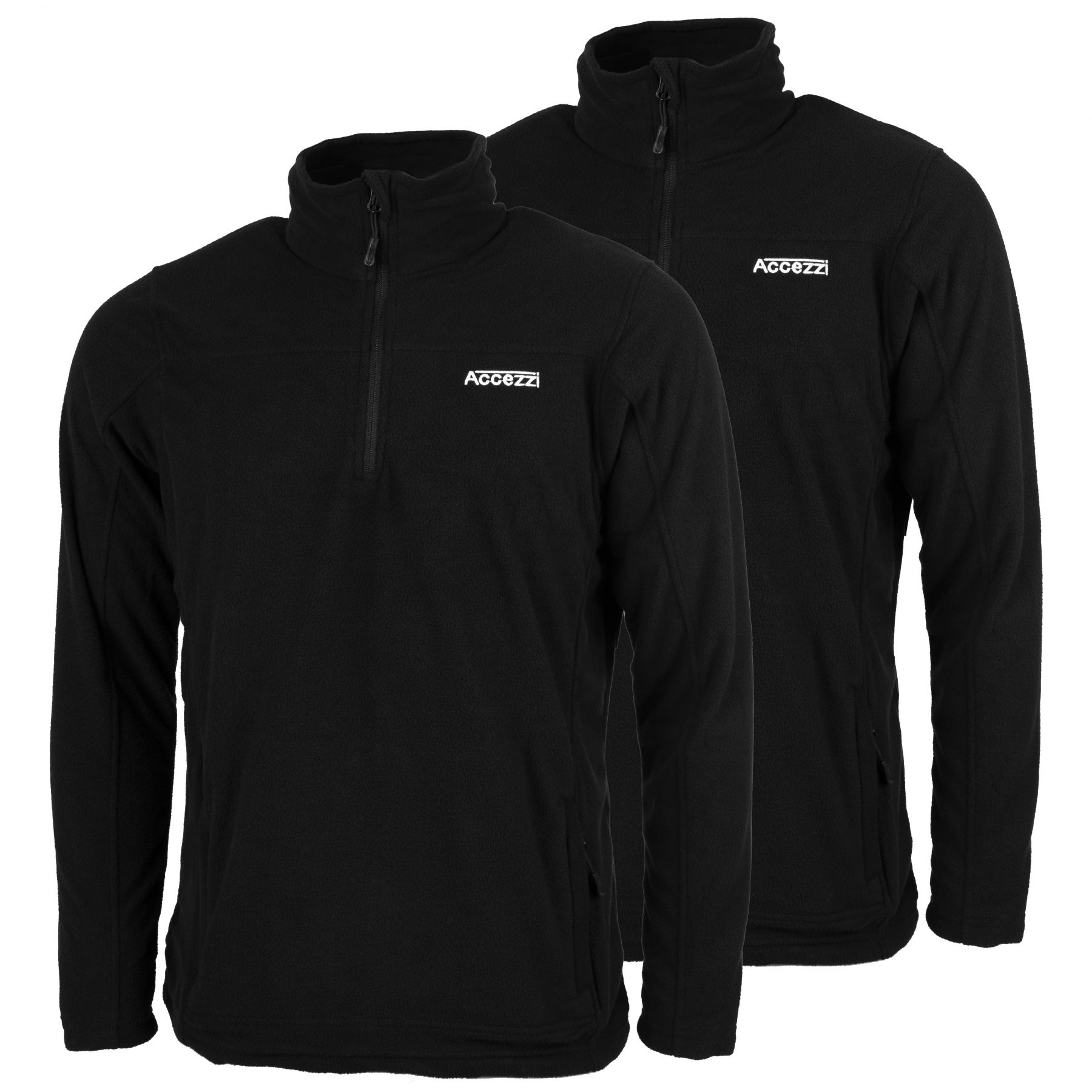 Sudadera polar Accezzi, hombre, negra, 2 unidades