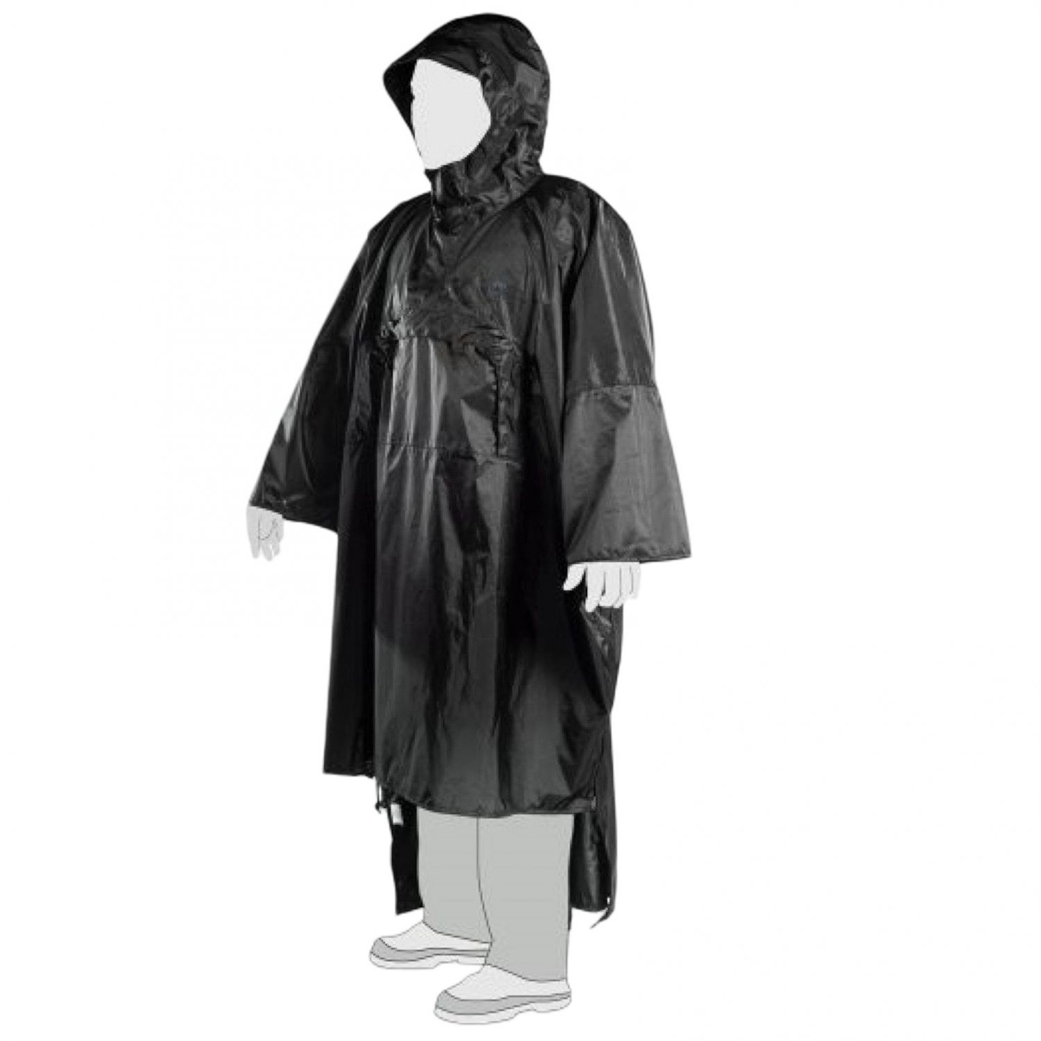Tasmanian Tiger Tac Poncho, Poncho impermeable, Negro