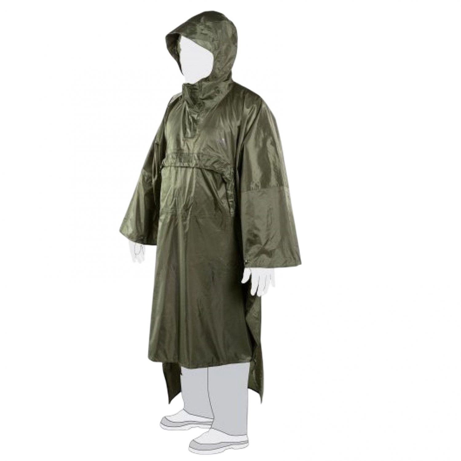 Tasmanian Tiger Tac Poncho, Poncho impermeable, Oliva