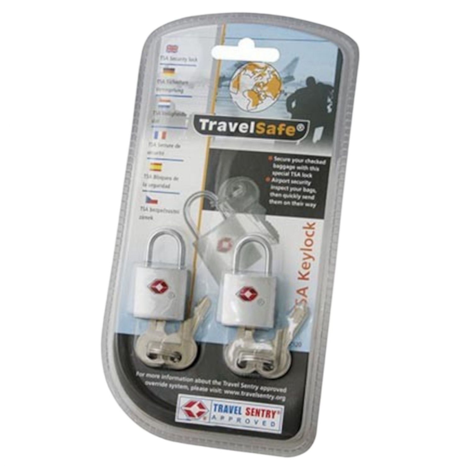 Travel Safe Candado de viaje TSA con llave, 2 uds.