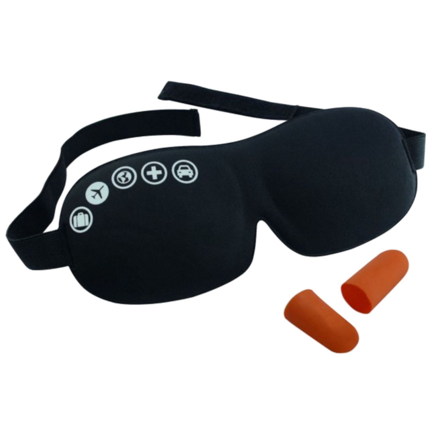 Travel Safe máscara para dormir con tapones para los oídos, preformada, negra