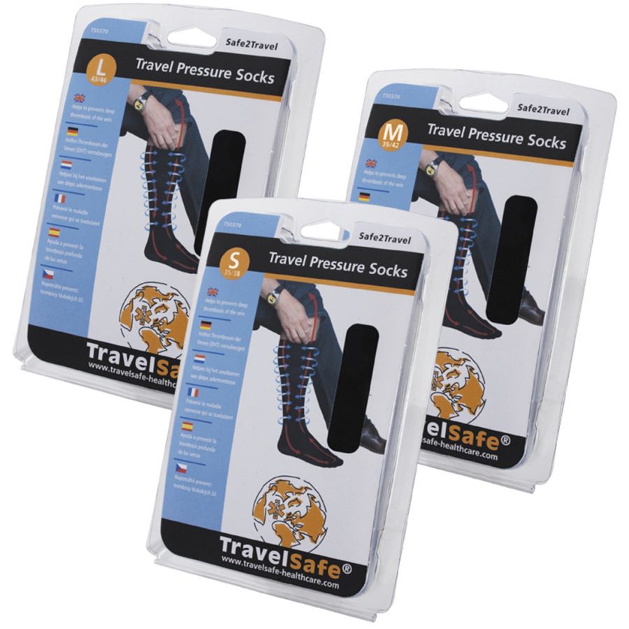 Travel Safe Pressure socks, calcetines de compresión, negro