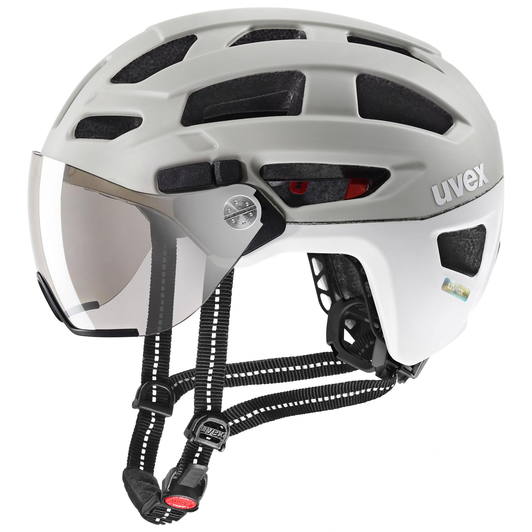 Uvex finale visor, casco de bicicleta, gris claro/blanco