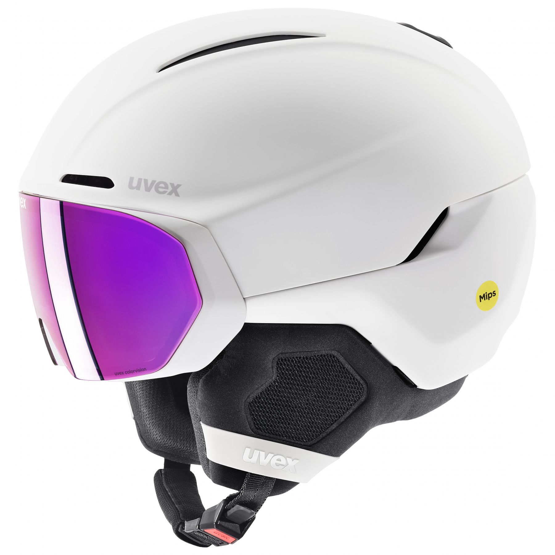 Uvex Horizon CV MIPS Visor, casco de esquí con visera, blanco