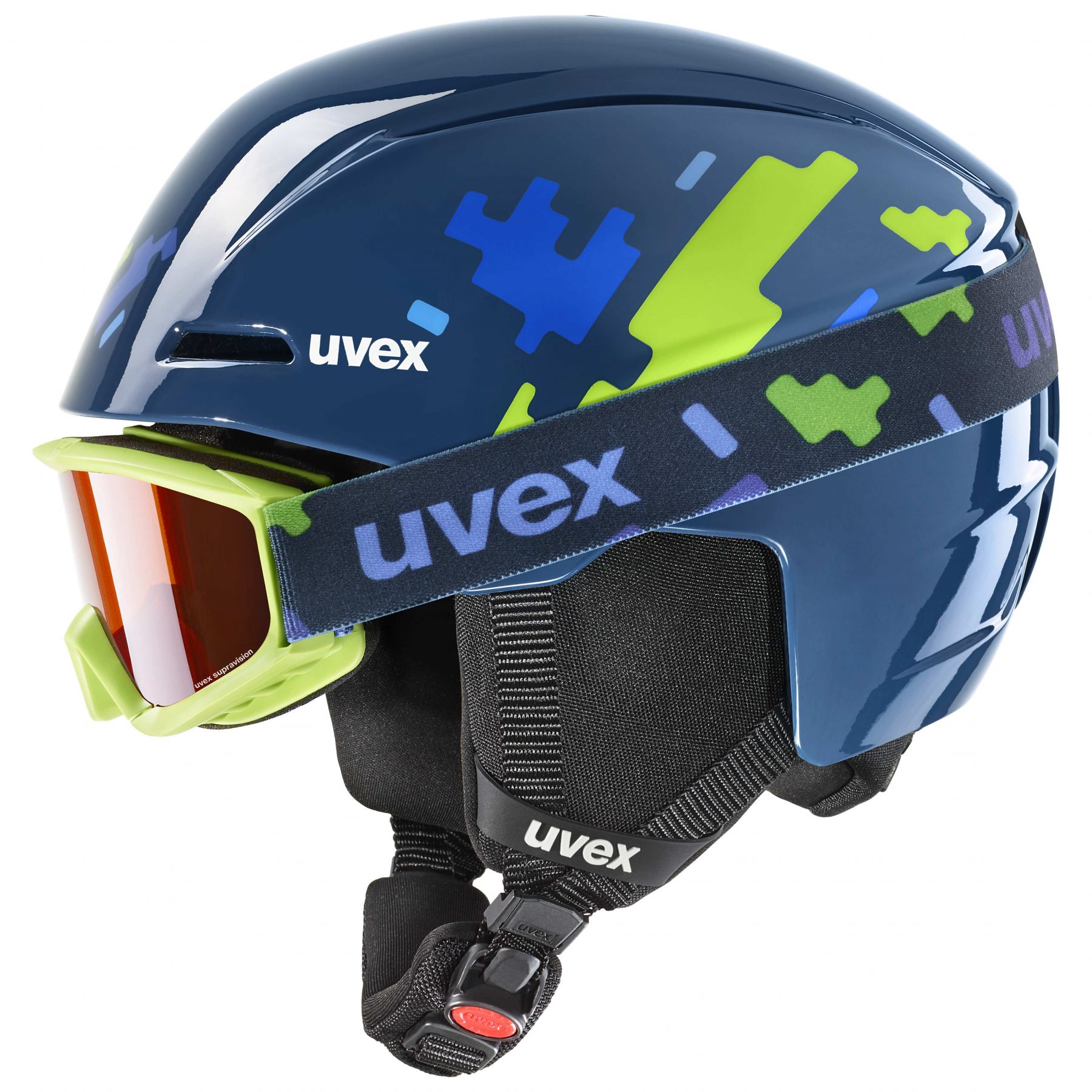 Uvex Viti Set, casco de esquí + gafas de esquí, junior, azul oscuro