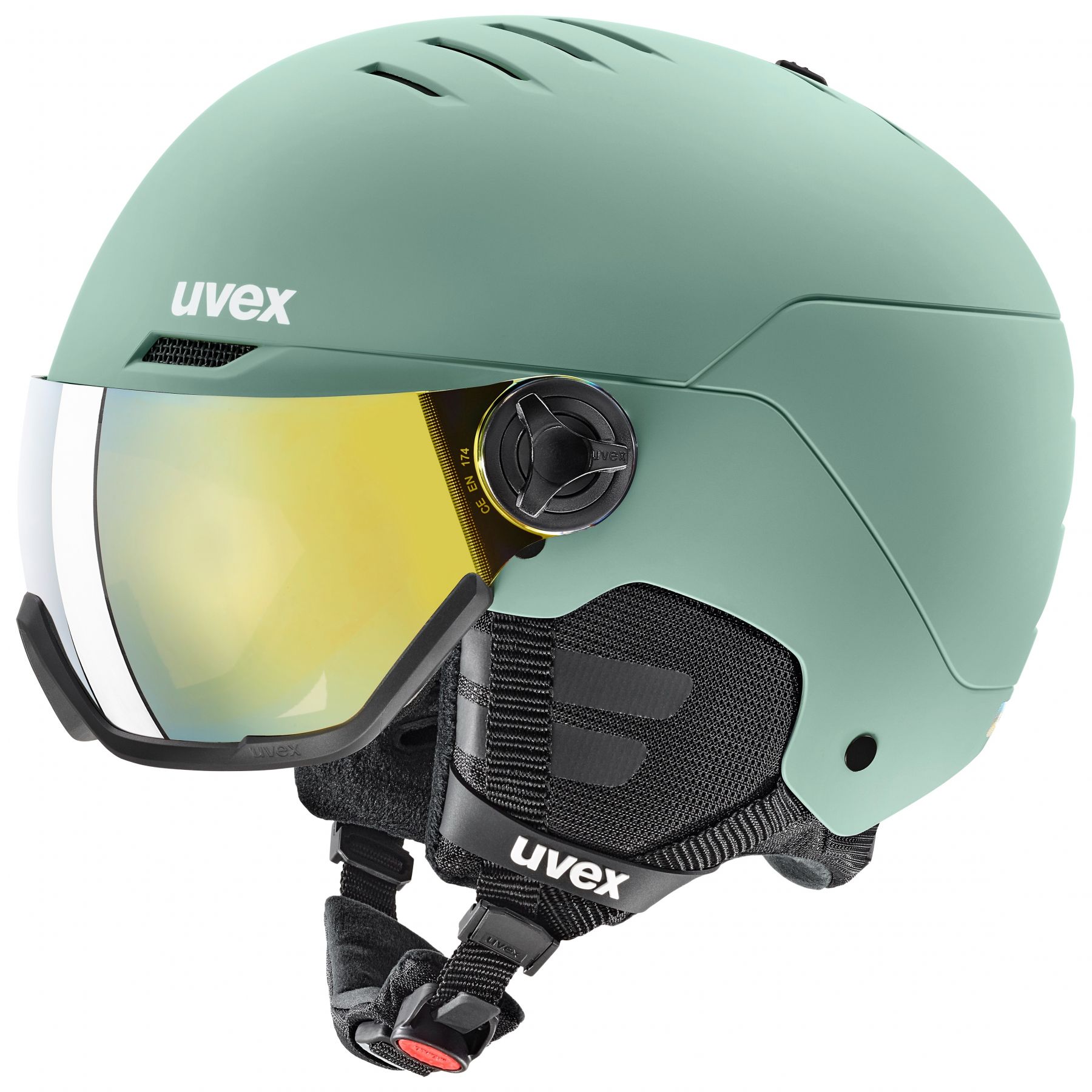 Uvex Wanted Visor, casco de esquí con visor, verde claro