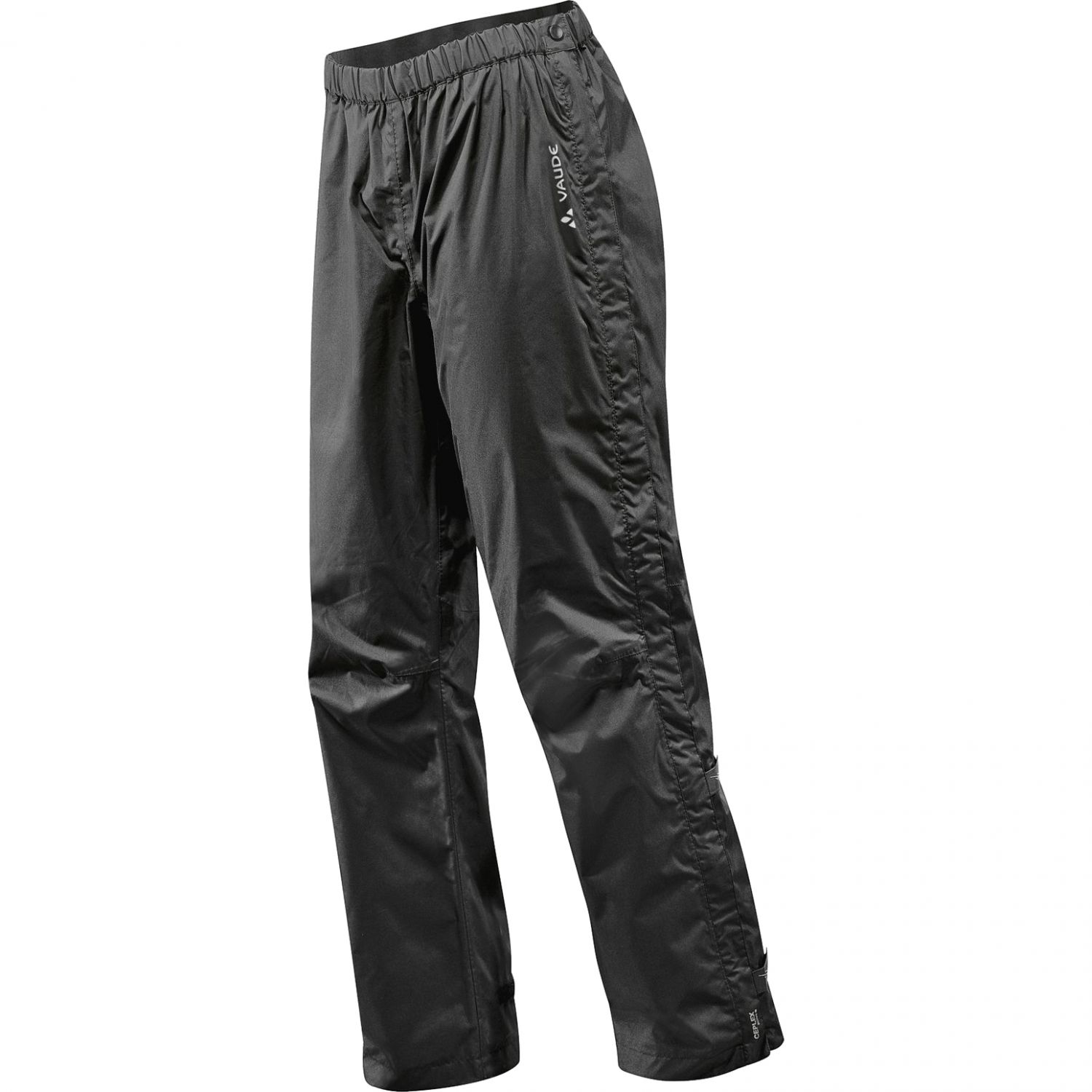 Vaude Women's Fluid Full-Zip Pants S/S, pantalones impermeables, mujer, negro