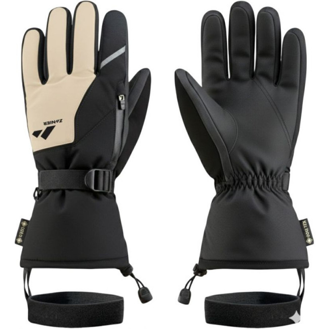 Zanier Ride GTX, guantes de esquí, negro/beige