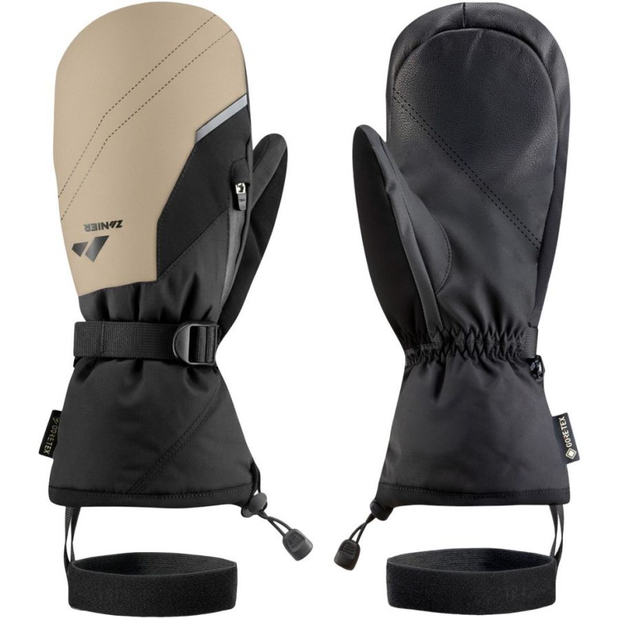 Zanier Ride GTX, manoplas de esquí, negro/beige